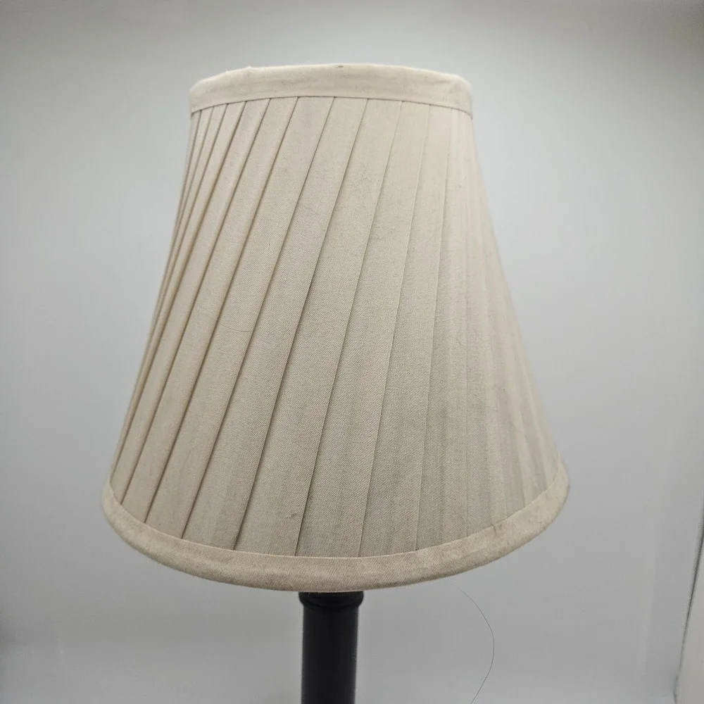 Brown Table Lamp w/ Pleated Shade Cottagecore Farmhouse Cozy Minimalist‎ Decor
